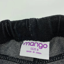 Load image into Gallery viewer, Girls Mango, stretchy denim leggings, elasticated, Inside leg: 48cm, EUC, size 8,  