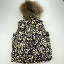 Load image into Gallery viewer, Girls Psionic Storm, hooded leopard print puffer vest / jacket, L: 39cm, armpit to armpit: 34cm, FUC, size 6,  