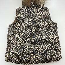 Load image into Gallery viewer, Girls Psionic Storm, hooded leopard print puffer vest / jacket, L: 39cm, armpit to armpit: 34cm, FUC, size 6,  