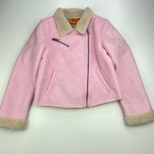 Load image into Gallery viewer, Girls Fun Spirit, fleece lined faux suede jacket / coat, L: 37cm, FUC, size 7,  