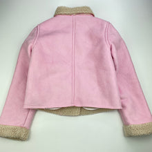 Load image into Gallery viewer, Girls Fun Spirit, fleece lined faux suede jacket / coat, L: 37cm, FUC, size 7,  