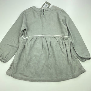 Girls My, grey cotton tunic top, L: 47cm, armpit to armpit: 32cm, NEW, size 5-6,  