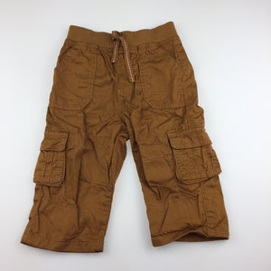 Boys M&S, cotton lined cargo pants, elasticated, GUC, size 0