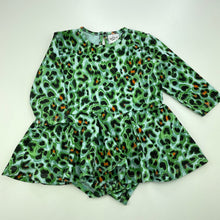 Load image into Gallery viewer, Girls Baby Berry, animal print long sleeve romper, GUC, size 0,  