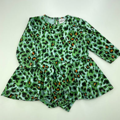 Girls Baby Berry, animal print long sleeve romper, GUC, size 0,  