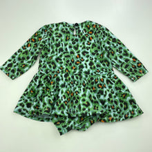 Load image into Gallery viewer, Girls Baby Berry, animal print long sleeve romper, GUC, size 0,  
