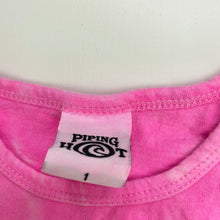 Load image into Gallery viewer, Girls Piping Hot, tie dyed cotton tie front top, GUC, size 1,  