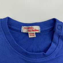 Load image into Gallery viewer, Boys Du Pareil Au Meme, blue cotton t-shirt / top, surf, EUC, size 0,  