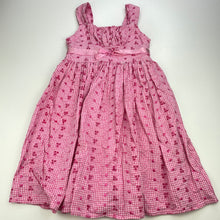 Load image into Gallery viewer, Girls Target, lined gingham cotton party dress, FUC, size 5, L: 65cm