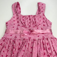 Load image into Gallery viewer, Girls Target, lined gingham cotton party dress, FUC, size 5, L: 65cm