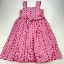 Load image into Gallery viewer, Girls Target, lined gingham cotton party dress, FUC, size 5, L: 65cm