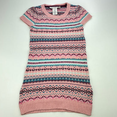 Girls H&M, knitted casual dress, armpit to armpit: 28cm, GUC, size 4-5, L: 53cm