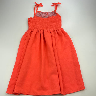 Girls Mango, bright orange lightweight summer dress, FUC, size 5, L: 62cm
