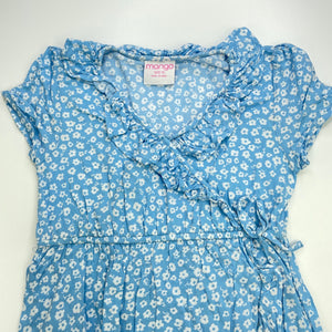 Girls Mango, lightweight floral casual dress, marks lower left skirt, FUC, size 10, L: 61cm