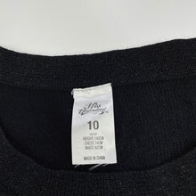 Load image into Gallery viewer, Girls Miss Understood, black metallic knit lightweight dress, EUC, size 10, L: 64cm