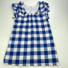 Load image into Gallery viewer, Girls Carters, lined checked cotton dress, blue mark back hem, FUC, size 5, L: 62cm