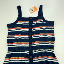 Load image into Gallery viewer, Girls Target, navy stripe cotton summer dress, NEW, size 7, L: 67cm
