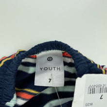 Load image into Gallery viewer, Girls Target, navy stripe cotton summer dress, NEW, size 7, L: 67cm