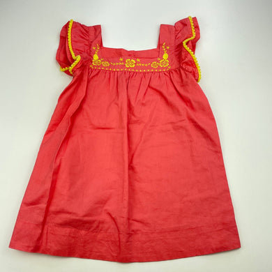 Girls Target, lined embroidered cotton dress, EUC, size 6, L: 48cm