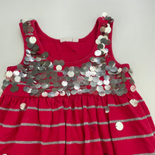 Load image into Gallery viewer, Girls Jack &amp; Milly, red &amp; silver cotton bubble dress, sequins, FUC, size 4, L: 50cm