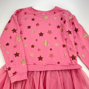 Girls Seed, cotton lined tulle party dress, stars, GUC, size 7, L: 58cm