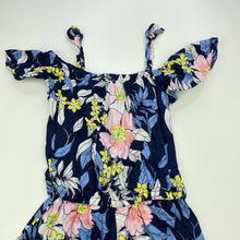 Load image into Gallery viewer, Girls Cotton On, cotton navy floral summer playsuit, GUC, size 5,  