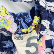 Load image into Gallery viewer, Girls Cotton On, cotton navy floral summer playsuit, GUC, size 5,  