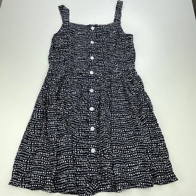 Girls Anko, navy & white casual summer dress, GUC, size 10, L: 68cm