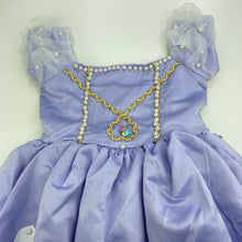 Load image into Gallery viewer, Girls Fashion Classic, purple &amp; white embellished princess party dress, armpit to armpit: 31cm, light marks, FUC, size 6-7, L: 78cm