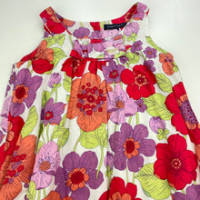 Load image into Gallery viewer, Girls Pumpkin Patch, lined lightweight floral cotton dress, FUC, size 6, L: 57cm