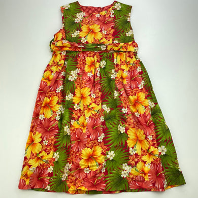 Girls colourful, floral cotton dress, no size, armpit to armpit: 30cm, EUC, size 5-6, L: 61cm