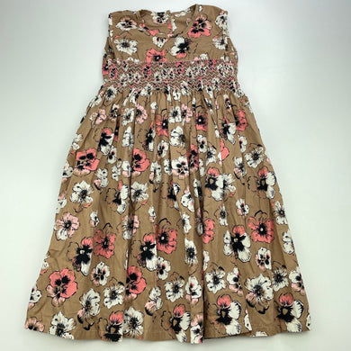 Girls floral, cotton party dress, no size, armpit to armpit: 27cm, GUC, size 3-4, L: 61cm