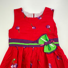 Load image into Gallery viewer, Girls Pink Princess, lined colourful cotton party dress, no size, armpit to armpit: 33cm, GUC, size 6-7, L: 71cm
