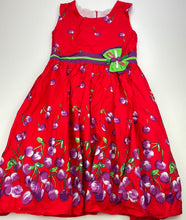Load image into Gallery viewer, Girls Pink Princess, lined colourful cotton party dress, no size, armpit to armpit: 35cm, GUC, size 8-10, L: 79cm