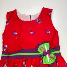 Load image into Gallery viewer, Girls Pink Princess, lined colourful cotton party dress, no size, armpit to armpit: 35cm, GUC, size 8-10, L: 79cm