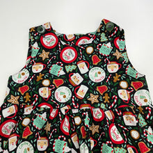Load image into Gallery viewer, Girls Christmas, cotton casual dress, no size, armpit to armpit: 29cm, GUC, size 3-5, L: 58cm