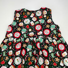 Load image into Gallery viewer, Girls Christmas, cotton casual dress, no size, armpit to armpit: 29cm, GUC, size 3-5, L: 58cm