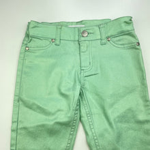 Load image into Gallery viewer, Girls Pumpkin Patch, green metallic pants, adjustable, Inside leg: 46cm, EUC, size 6,  