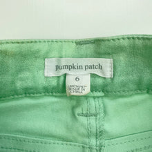 Load image into Gallery viewer, Girls Pumpkin Patch, green metallic pants, adjustable, Inside leg: 46cm, EUC, size 6,  