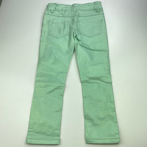 Girls Pumpkin Patch, green metallic pants, adjustable, Inside leg: 46cm, EUC, size 6,  