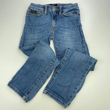 Load image into Gallery viewer, Boys Bardot Junior, blue stretch denim jeans, adjustable, Inside leg: 53.5cm, FUC, size 7,  