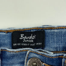 Load image into Gallery viewer, Boys Bardot Junior, blue stretch denim jeans, adjustable, Inside leg: 53.5cm, FUC, size 7,  