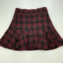 Load image into Gallery viewer, Girls Jugeunke, lined red &amp; black bouclet skirt, elasticated, W: 30cm across, L: 38cm, EUC, size 8-10,  