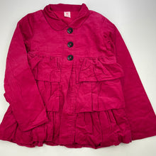 Load image into Gallery viewer, Girls Pumpkin Patch, fleece lined corduroy cotton jacket / coat, L: 55cm, small hole in back, FUC, size 10,  