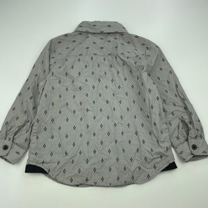 Boys Tilt, grey cotton long sleeve shirt, EUC, size 4,  