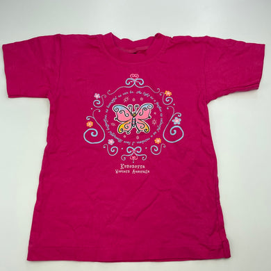 Girls TEEZ Australia, pink cotton t-shirt / top, butterfly, EUC, size 6,  