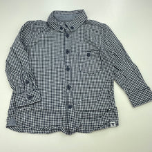 Load image into Gallery viewer, Boys Target, navy check cotton long sleeve shirt, GUC, size 3,  