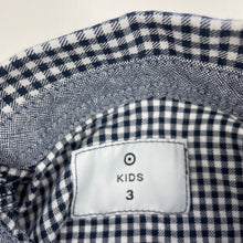 Load image into Gallery viewer, Boys Target, navy check cotton long sleeve shirt, GUC, size 3,  