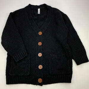 Girls KID, black knitted cardigan, L: 50cm, GUC, size 8,  