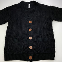 Load image into Gallery viewer, Girls KID, black knitted cardigan, L: 50cm, GUC, size 8,  